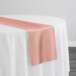 Metallic Burlap Table Runner in Pink/Gold
