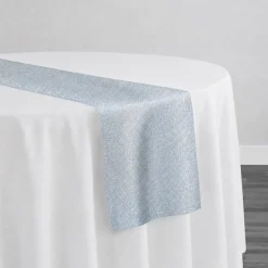 Metallic Burlap Table Runner in Blue/Silver