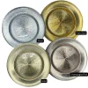 Metallic - Glass Charger Plate in Silver (Item # 0071)