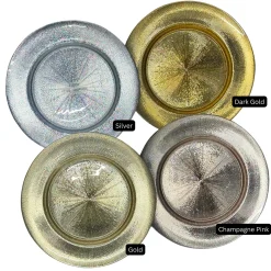 Metallic - Glass Charger Plate in Silver (Item # 0071)