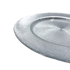 Metallic - Glass Charger Plate in Silver (Item # 0071)