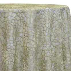 Metallic Rose Table Linen in Champagne