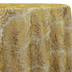 Metallic Rose Table Linen in Dk Gold