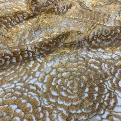 Metallic Rose Table Linen in Dk Gold