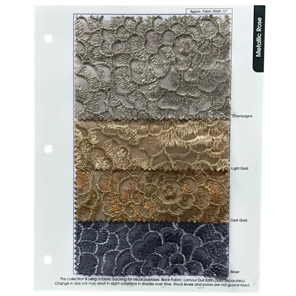 Metallic Rose Table Runner in LT Gold