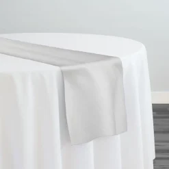 Microfiber Suede Table Runner in White