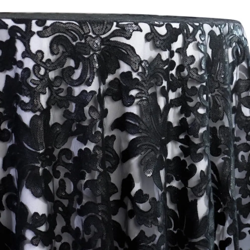 Milan Lace Table Linen in Black