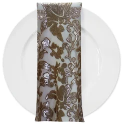 Milan Lace (w/ Poly Lining) Table Napkin in Champagne