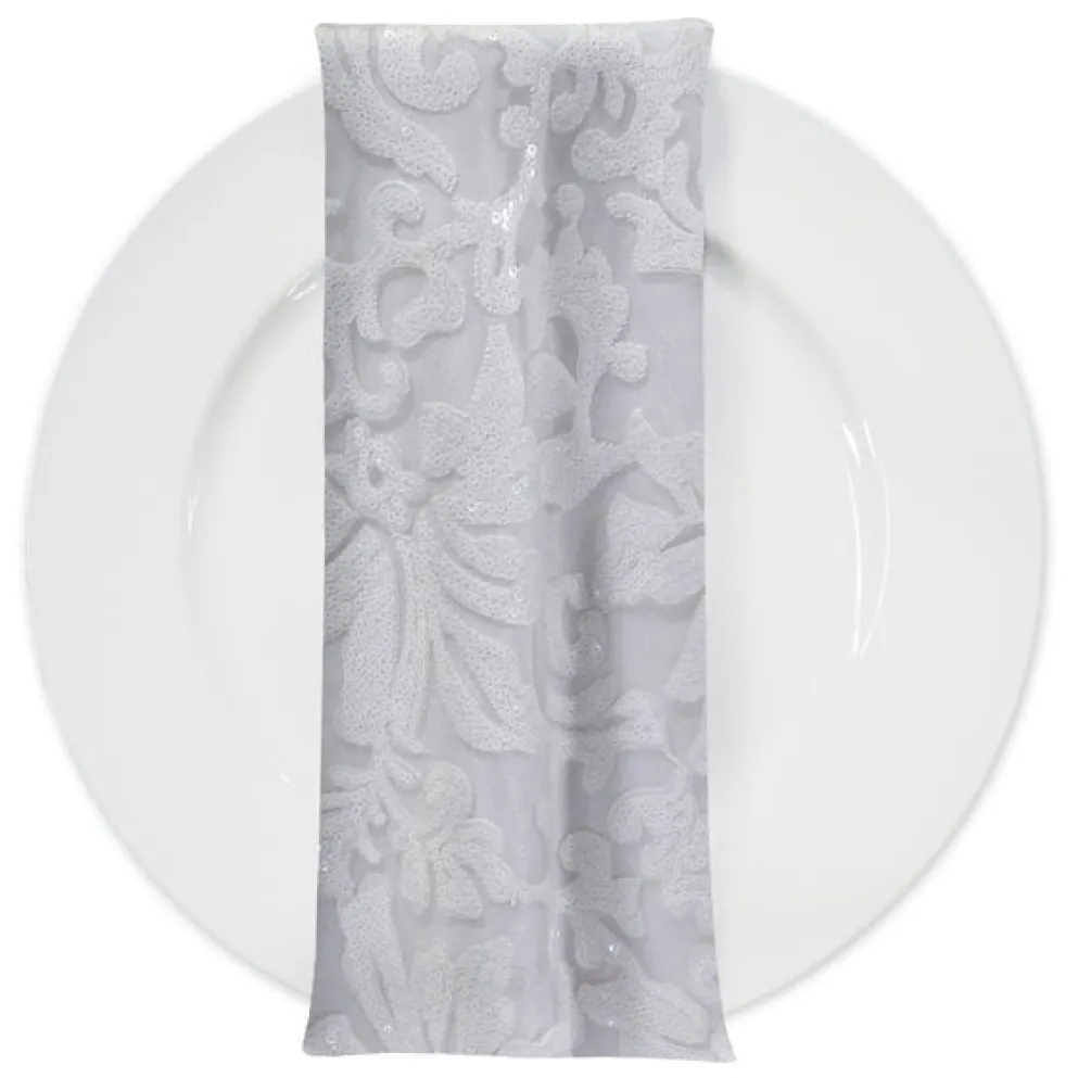 Milan Lace (w/ Poly Lining) Table Napkin in White