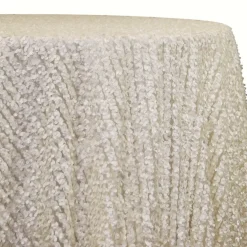 Mini Petals On Mesh Table Linen in Ivory