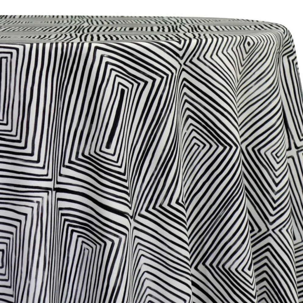 Modena (Poly Print) Table Linen in Black