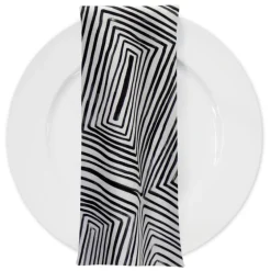Modena (Poly Print) Table Napkin in Black