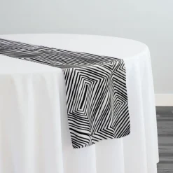 Modena (Poly Print) Table Runner in Black