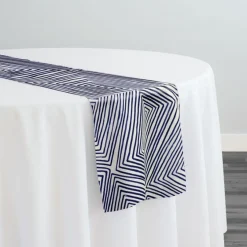 Modena (Poly Print) Table Runner in Navy
