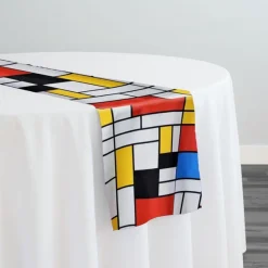 Mondrian (Poly Print) Table Runner in Red