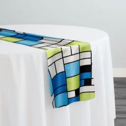 Mondrian (Poly Print) Table Runner in Blue