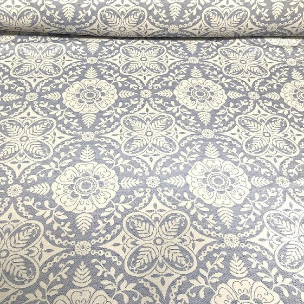 Morocco Jacquard (Reversible) Table Linen in Blue