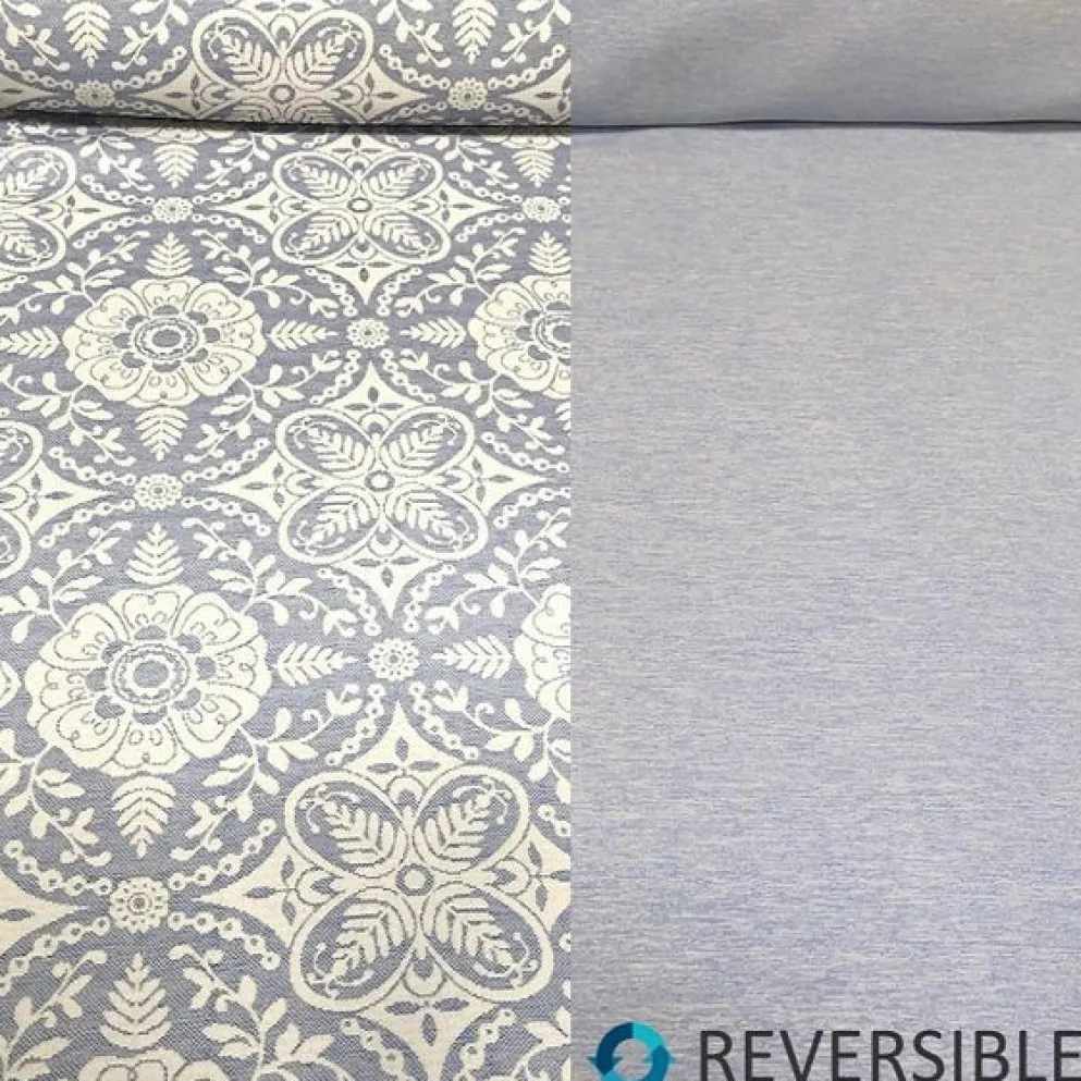Morocco Jacquard (Reversible) Table Linen in Blue