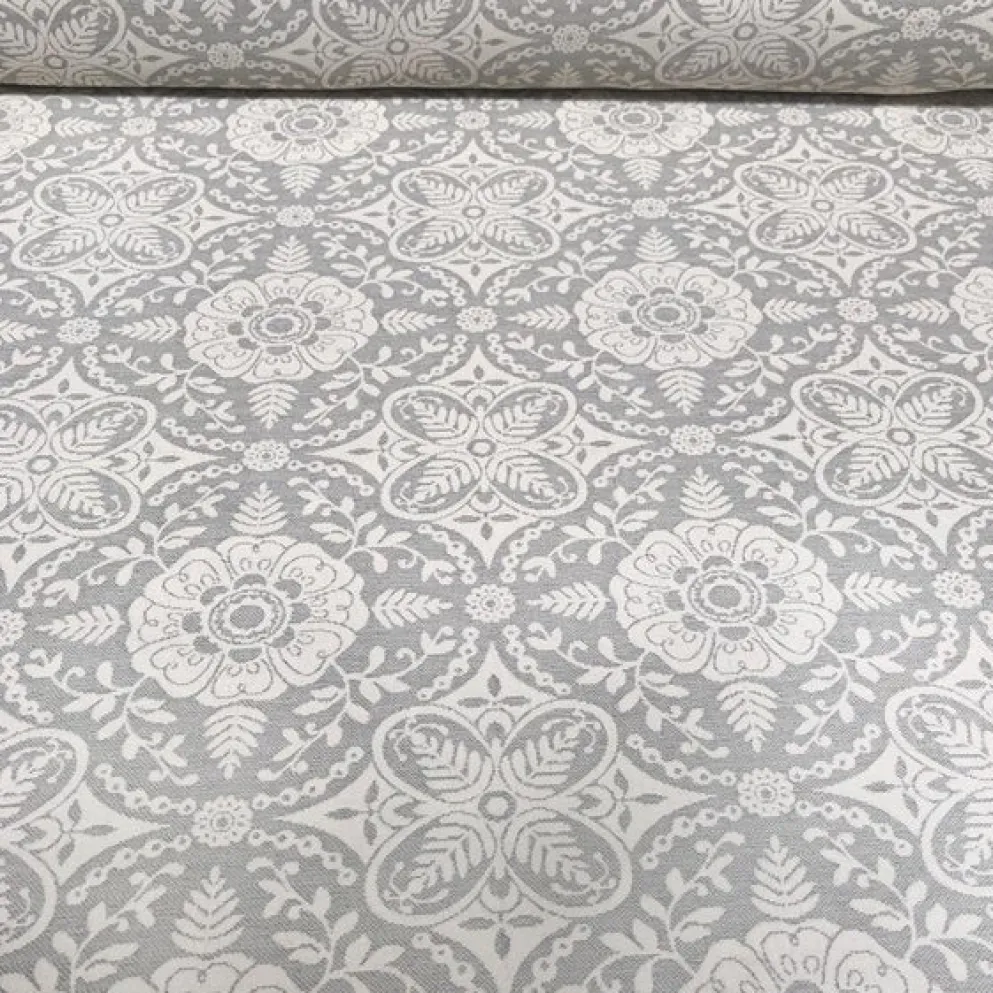 Morocco Jacquard (Reversible) Table Linen in Grey