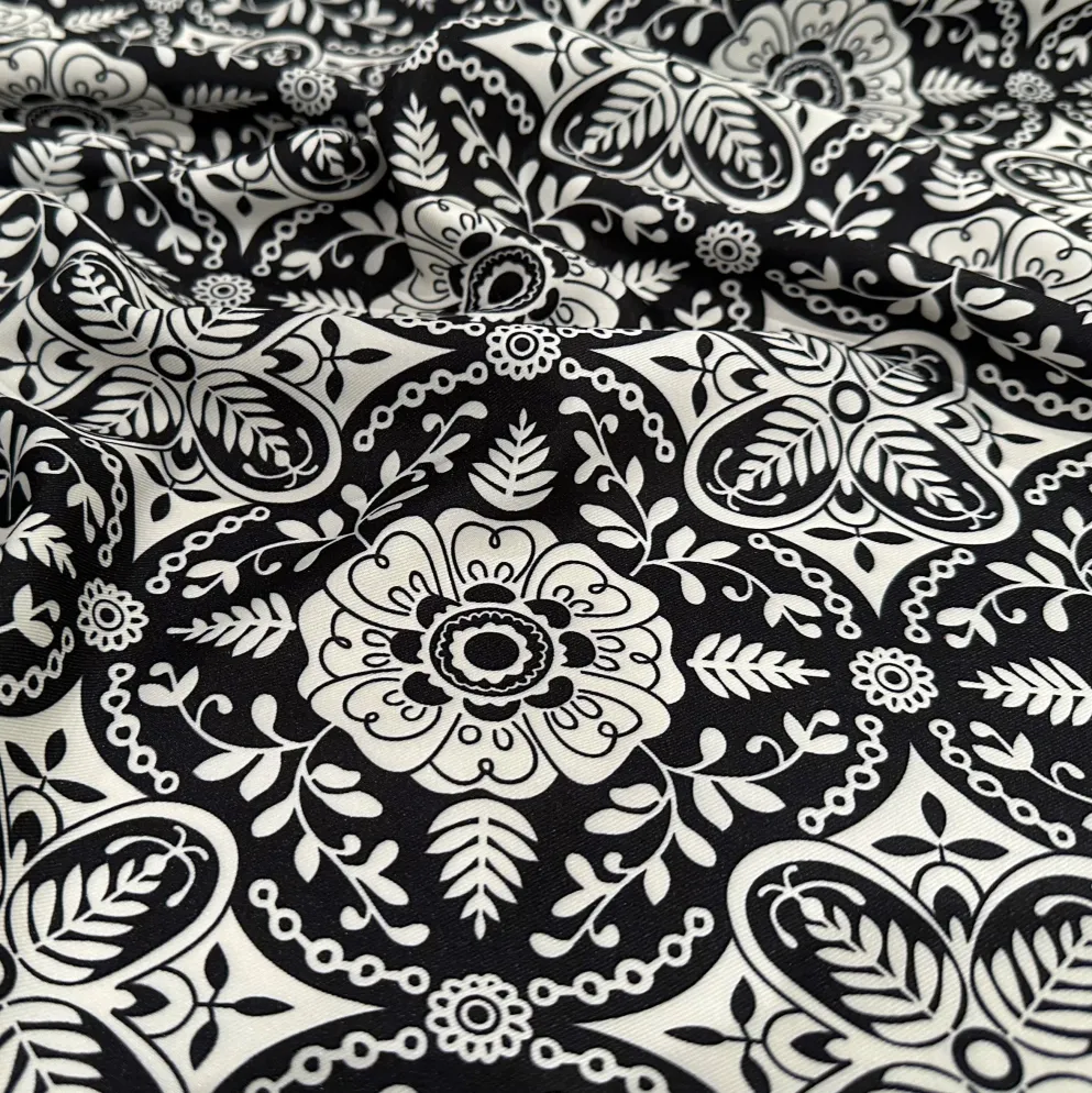 Morocco (Poly Print) Table Linen in Black