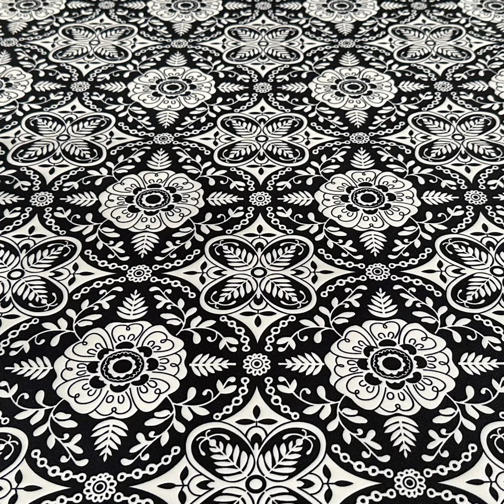 Morocco (Poly Print) Table Linen in Black