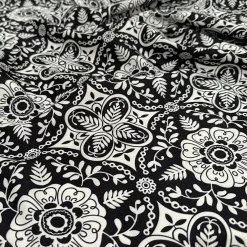 Morocco (Poly Print) Table Linen in Black