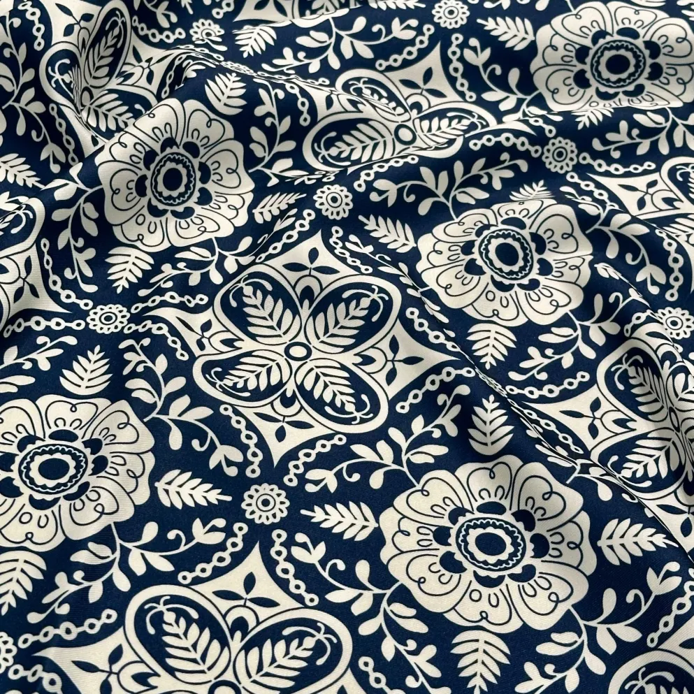 Morocco (Poly Print) Table Linen in Navy