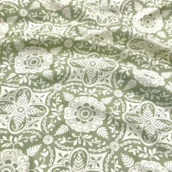Morocco (Poly Print) Table Linen in Sage