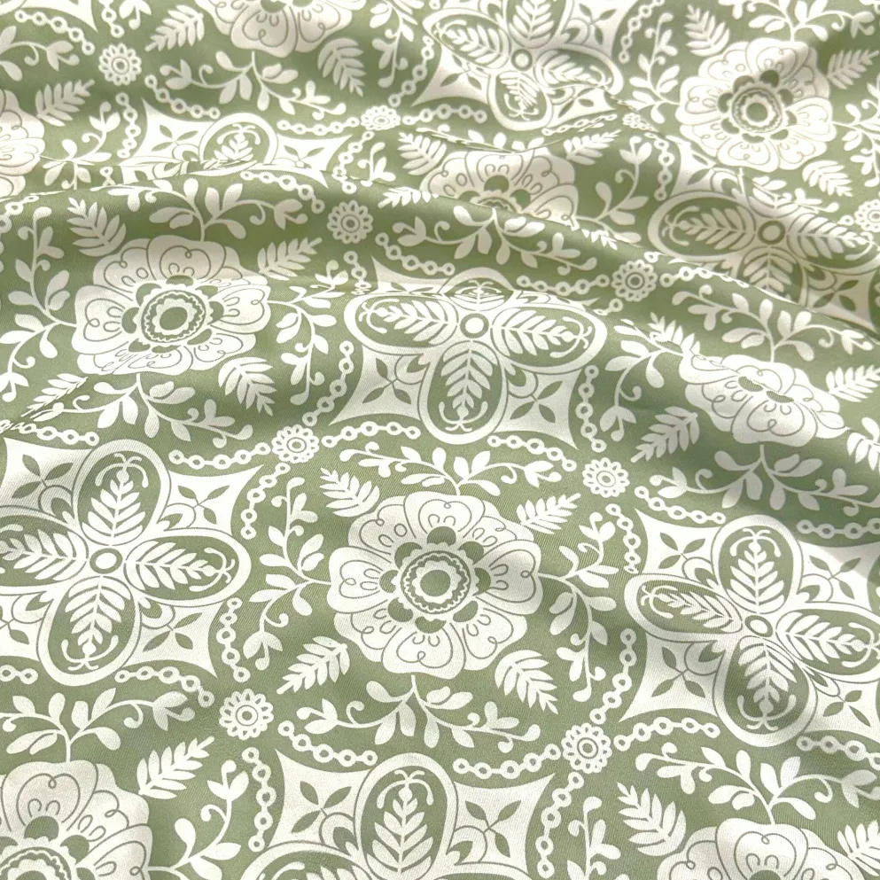 Morocco (Poly Print) Table Linen in Sage
