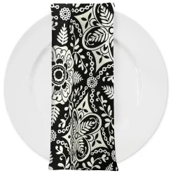 Morocco (Poly Print) Table Napkin in Black