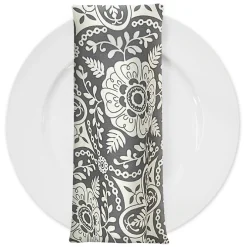 Morocco (Poly Print) Table Napkin in Grey