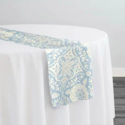 Morocco (Poly Print) Table Runner in Lt Blue