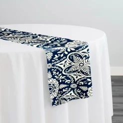 Morocco (Poly Print) Table Runner in Navy