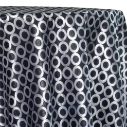 Mosaic Jacquard (Reversible) Table Linen in Black and Silver
