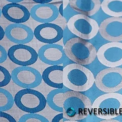 Mosaic Jacquard (Reversible) Table Linen in Turquoise and Silver