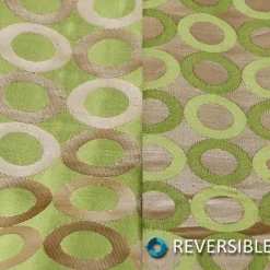 Mosaic Jacquard (Reversible) Table Runner in Green and Gold