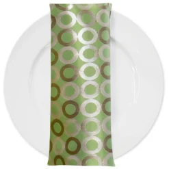 Mosaic Jacquard (Reversible) Table Napkin in Green and Gold