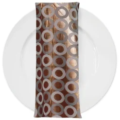 Mosaic Jacquard (Reversible) Table Napkin in Copper and Gold