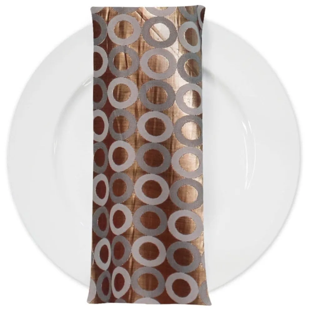 Mosaic Jacquard (Reversible) Table Napkin in Copper and Gold