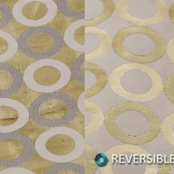 Mosaic Jacquard (Reversible) Table Napkin in Ivory and Gold