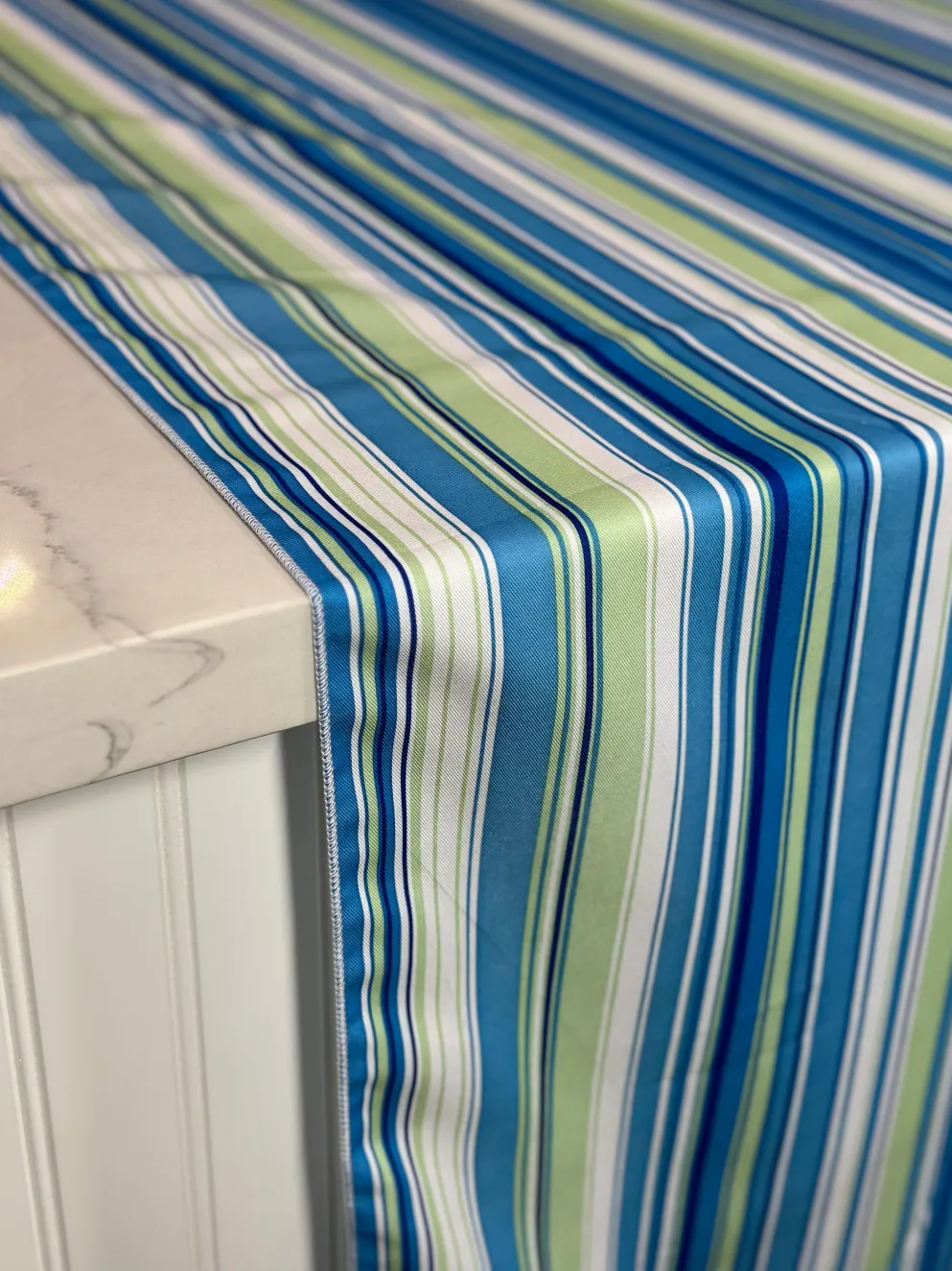 Multi-Color Stripe Table Linen in Azure