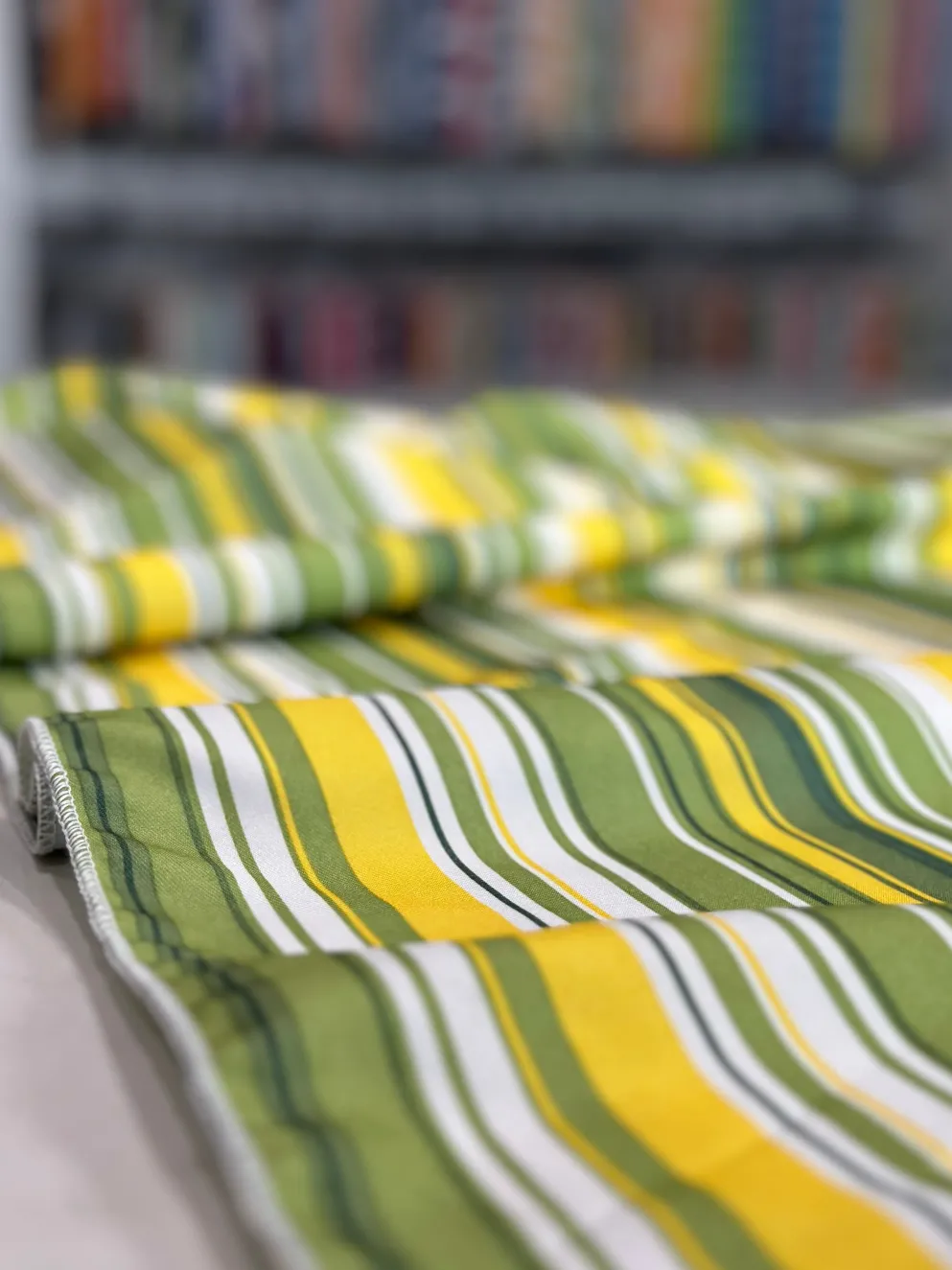 Multi-Color Stripe Table Linen in Citrus