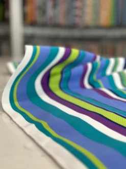 Multi-Color Stripe Table Linen in Grape