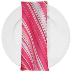Multi-Color Stripe Table Napkin in Bubblegum