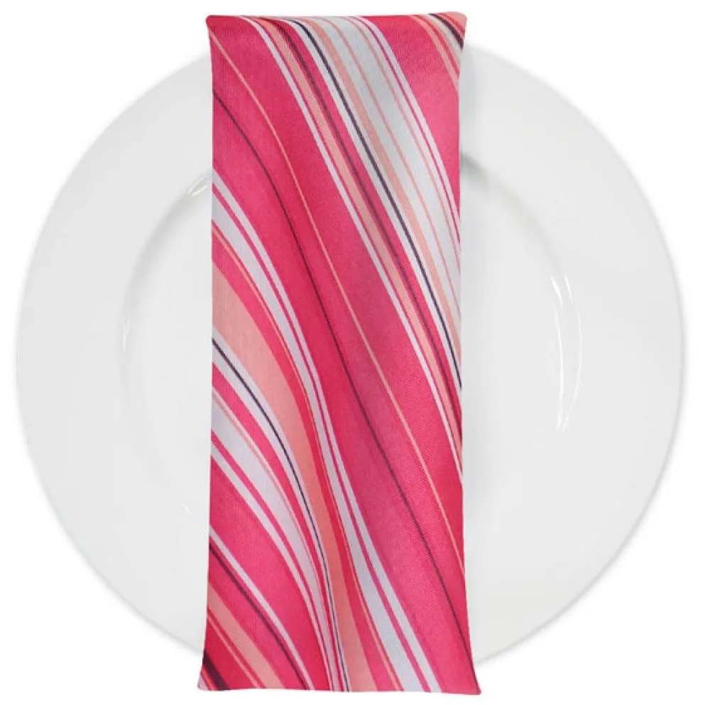 Multi-Color Stripe Table Napkin in Bubblegum