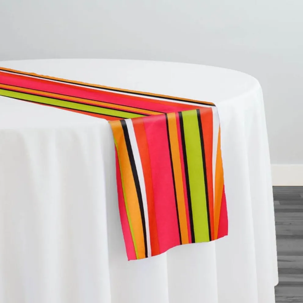 Multi-Color Stripe Table Runner in Sombrero
