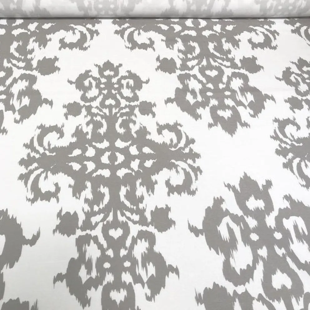 Newport Print (Dupioni) Table Linen in Silver