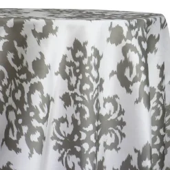 Newport Print (Dupioni) Table Linen in Silver