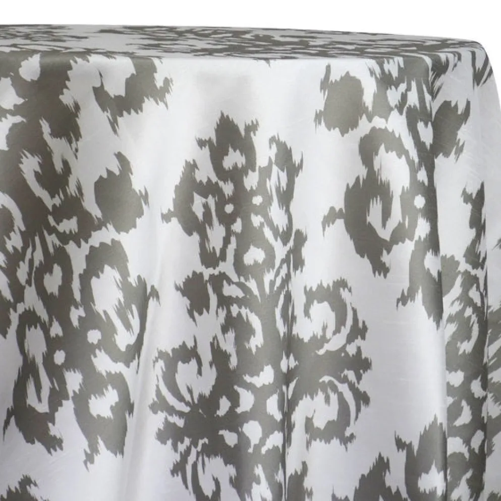 Newport Print (Dupioni) Table Linen in Silver