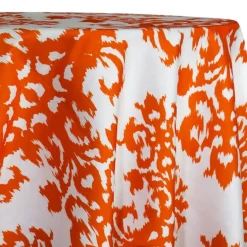 Newport Print (Dupioni) Table Linen in Orange